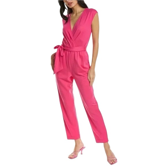 Trina Turk Sand Dune BeltedJumpsuit in pink in XL - Picture 1 of 9